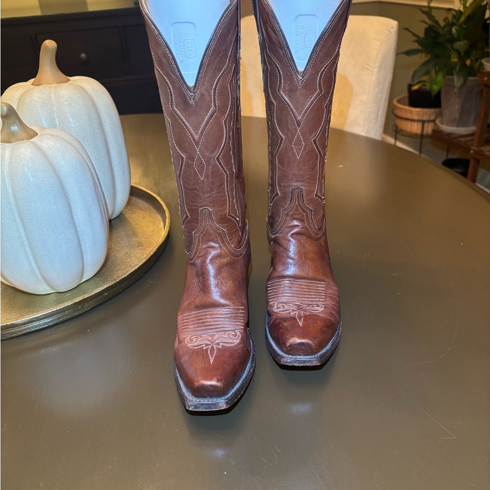 Lucchese Brown Heeled Boots - Picture 2 of 16